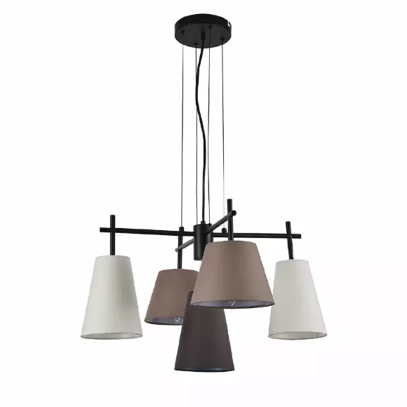 Подвесная люстра Indigo Abbinare 13032/5P Black V000533, Черный, Разноцветный, Металл