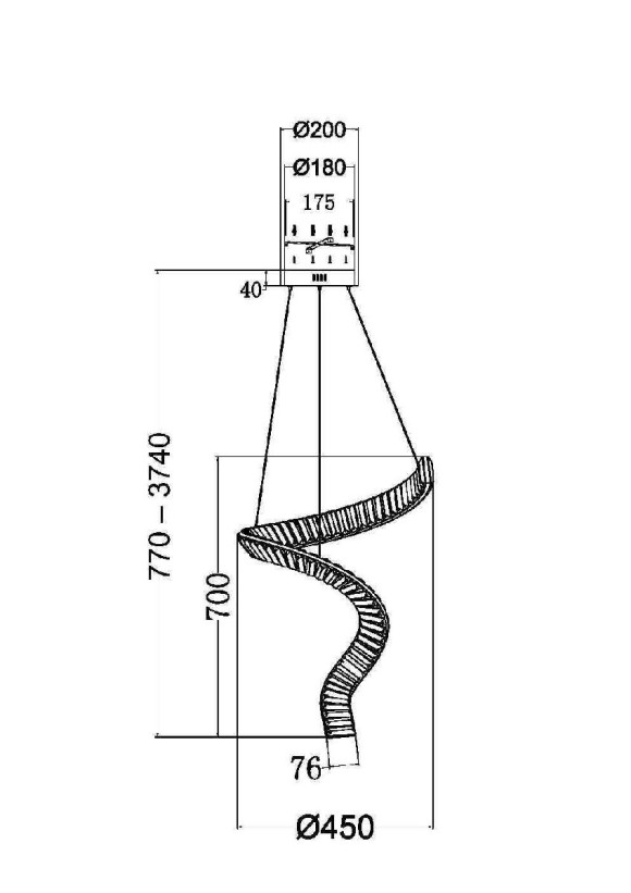 Подвесная светодиодная люстра Maytoni Krone P097PL-L48BS3K