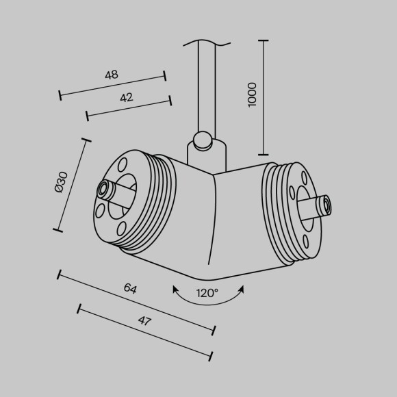 Угловой коннектор 120° с вводом питания Maytoni Shelf CA018LWC-P-B