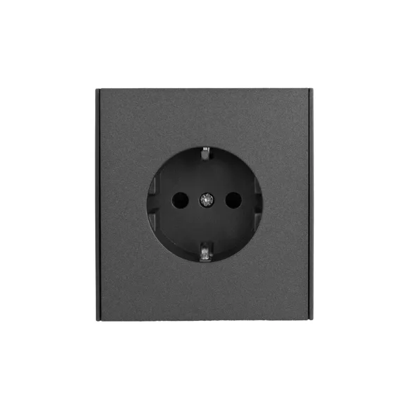 Розетка STRONG 1-ая с/з с/у, со шторками 16А графит KRANZ KR-78-0701-6 Розетка STRONG 1-ая с/з с/у, со шторками 16А графит KRANZ KR-78-0701-6