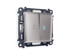 Комплект механизма 2-кл проходного выключателя с подсветкой Ambrella Volt Alfa MA504040