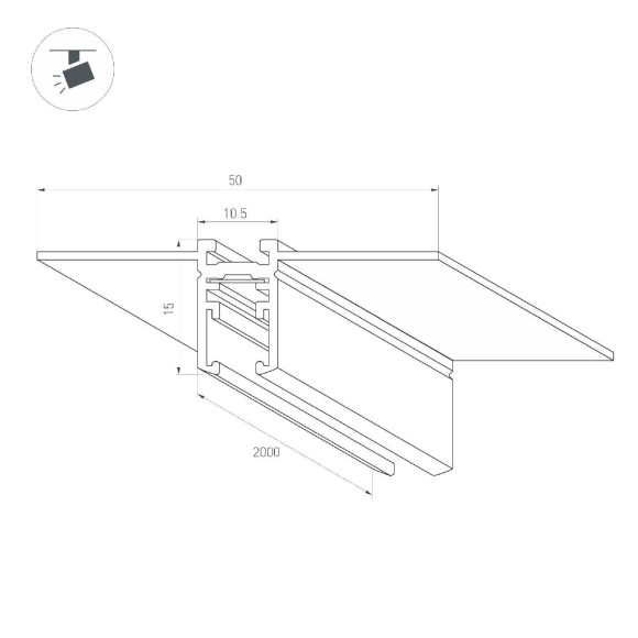 Шинопровод встраиваемый Arlight MAG-MICROCOSM-TRACK-5015-FDW-2000 (BK) 043051