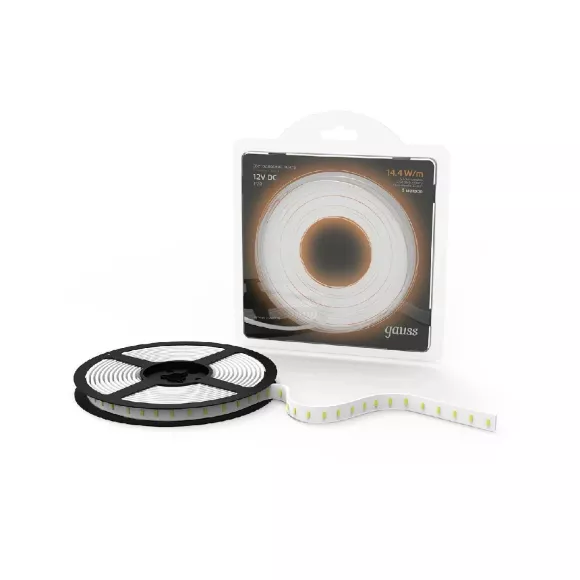 Светодиодная лента Gauss 14,4W/m 60LED/m 5050SMD теплый белый 5M 312000114 Светодиодная лента Gauss 14,4W/m 60LED/m 5050SMD теплый белый 5M 312000114