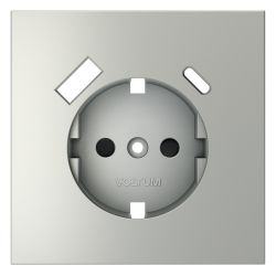 Накладка для розетки с заземлением и защитными шторками, с USB A+C Voltum S70 (сталь) VLS001005