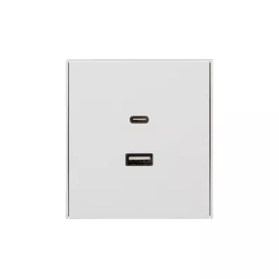 Розетка STRONG USB-A+Type-C 3А с функцией быстрой зарядки жемчуг KRANZ KR-78-0734-4
