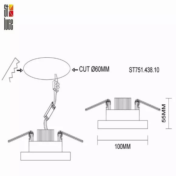 Встраиваемый светильник ST Luce ST751.438.10 Встраиваемый светильник ST Luce ST751.438.10