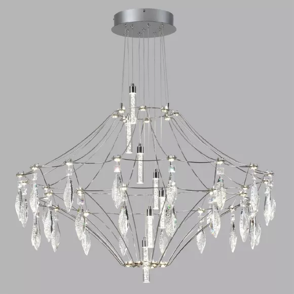 Подвесная люстра Odeon Light Flamenco 6699/51CL, Хром, Прозрачный, Нейтральный белый, крупный план Подвесная люстра Odeon Light Flamenco 6699/51CL, Хром, Прозрачный, Нейтральный белый, крупный план