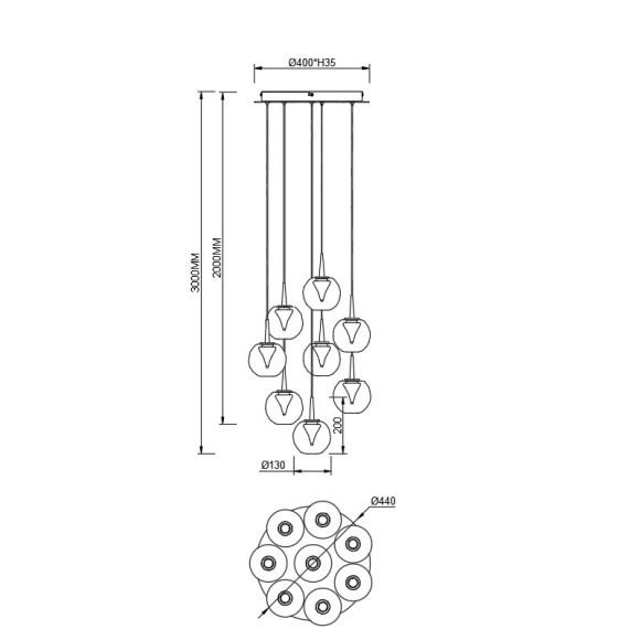 Подвесная светодиодная люстра Mantra Andromeda 9079