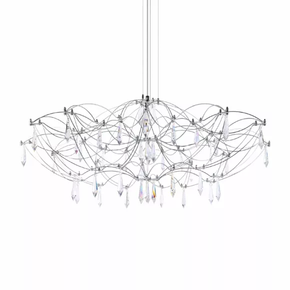 Подвесная люстра Loft IT Mira 10586/900 Silver Asfour, Серебро, Прозрачный, Теплый белый, декоративные элементы крупным планом Подвесная люстра Loft IT Mira 10586/900 Silver Asfour, Серебро, Прозрачный, Теплый белый, декоративные элементы крупным планом