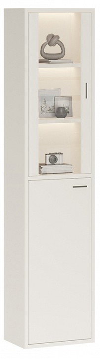 Шкаф-витрина Домино СУ(ш1в2)+1ФГ+1ФС MER_SUsh1v2-1FG-1FS-BE-belyj