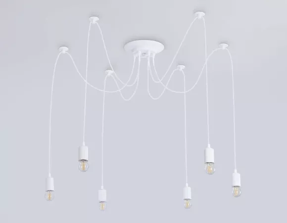 Подвесная люстра Ambrella Light Traditional TR8177, Лофт, Белый, Металл Подвесная люстра Ambrella Light Traditional TR8177, Лофт, Белый, Металл