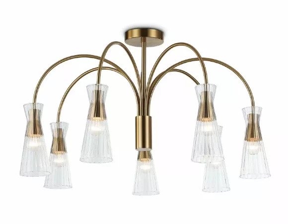 Люстра на штанге Ambrella Light High Light Modern LH55703, Латунь, Прозрачный, Металл, декоративные элементы крупным планом