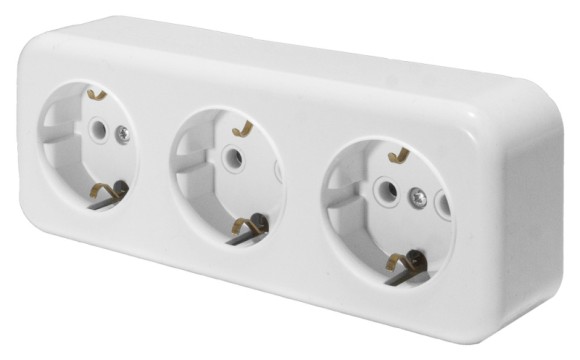 Розетка 3-местная Stekker PST16-51-20 (RA 16-343-Б) 39697