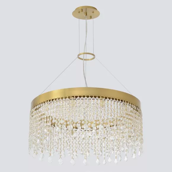 Подвесная люстра Crystal Lux AQUA SP12, Латунь, Прозрачный, Металл, декоративные элементы крупным планом