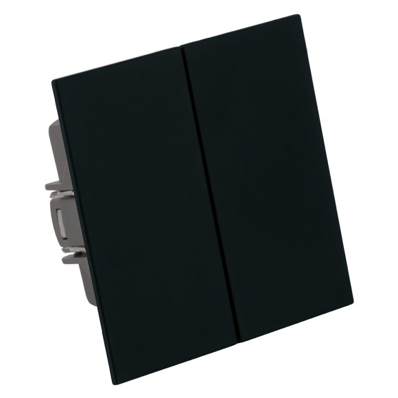 Переключатель 2-клавишный (механизм) Stekker Мия 250В 10А RSW10-3107-05 черный бархат 50448