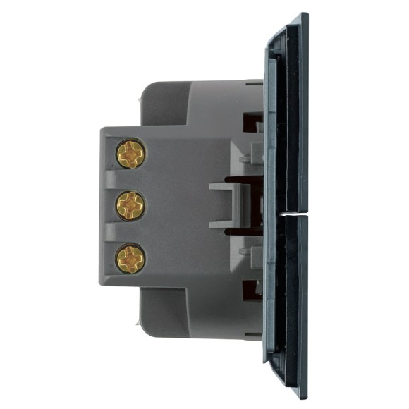 Переключатель 2-клавишный (механизм) Stekker Мия 250В 10А RSW10-3107-05 черный бархат 50448