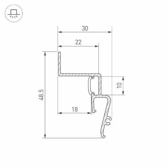 Профиль Arlight STRETCH-SHADOW-2000 WHITE (A2-CONTOUR-PRO) 042559 Профиль Arlight STRETCH-SHADOW-2000 WHITE (A2-CONTOUR-PRO) 042559