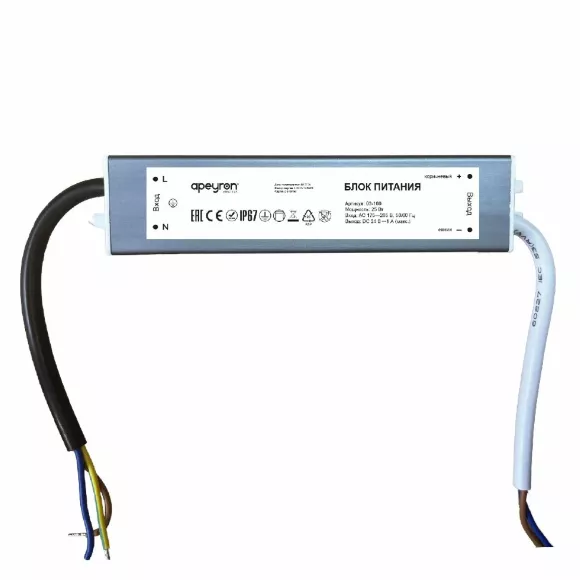 Блок питания Apeyron 25Вт DC24В 1А IP67 03-166 Блок питания Apeyron 25Вт DC24В 1А IP67 03-166
