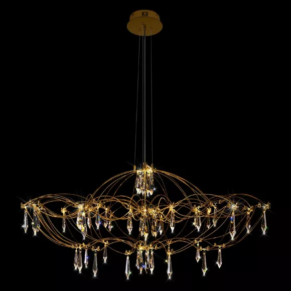 Подвесная люстра Loft IT Mira 10586/900 Gold Asfour, Золото, Прозрачный, Теплый белый, крупный план Подвесная люстра Loft IT Mira 10586/900 Gold Asfour, Золото, Прозрачный, Теплый белый, крупный план