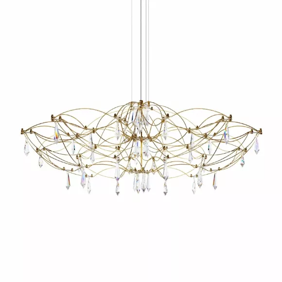 Подвесная люстра Loft IT Mira 10586/900 Gold Asfour, Золото, Прозрачный, Теплый белый, декоративные элементы крупным планом Подвесная люстра Loft IT Mira 10586/900 Gold Asfour, Золото, Прозрачный, Теплый белый, декоративные элементы крупным планом