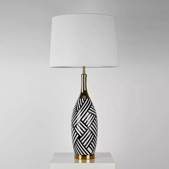 Настольная лампа Delight Collection Table Lamp BRTL3238, Черный, Белый, Керамика Настольная лампа Delight Collection Table Lamp BRTL3238, Черный, Белый, Керамика