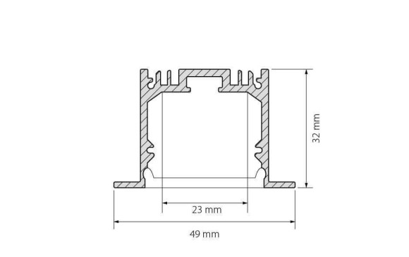 Профиль с экраном Arlight SL-LINIA49-F-2500 ANOD+OPAL 020469