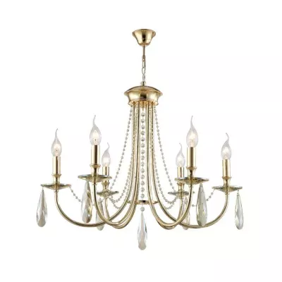 Подвесная люстра Crystal Lux Victoria SP6 Gold/Amber