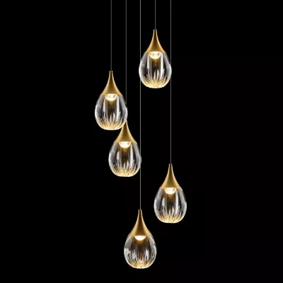 Каскадная люстра Delight Collection Stilla MD24001004-5A gold/clear