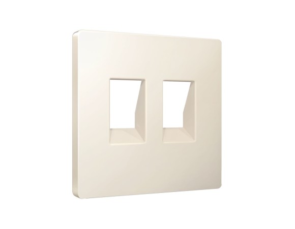 Лицевая панель Alfa (Бежевый матовый) для компьютерной/телефонной двойной розетки RJ-45/RJ-11 Quant Ambrella Volt AP3321