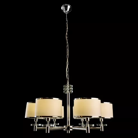 Подвесная люстра Arte Lamp Furore A3990LM-6CC, Хром, Белый, Металл, крупный план Подвесная люстра Arte Lamp Furore A3990LM-6CC, Хром, Белый, Металл, крупный план