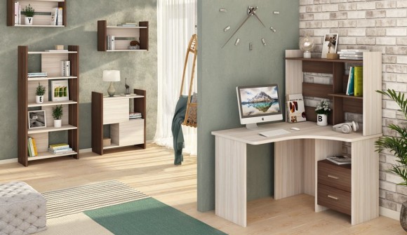 Стол компьютерный Домино Лайт СКЛ-Угл120+НКЛ-100 MER_SKL-Ugl120_NKL-100_KSH_PRAV