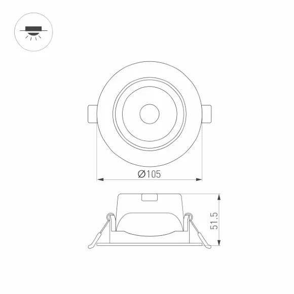 Встраиваемый светильник Arlight LTD-Polar-Turn-R105-10W Warm3000 032867 Встраиваемый светильник Arlight LTD-Polar-Turn-R105-10W Warm3000 032867