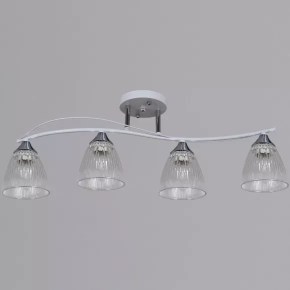 Потолочный светильник Reluce 87360-0.3-04 WH+CR, Белый, Прозрачный, Металл