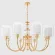 Подвесная люстра Crystal Lux ELENA SP8 GOLD, Золото, Белый, Металл