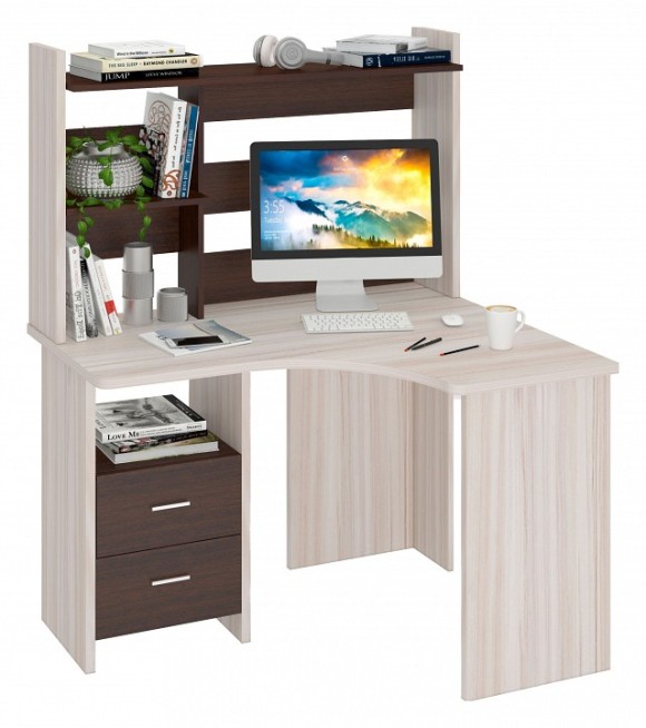 Стол компьютерный Домино Лайт СКЛ-Угл120+НКЛ-120 MER_SKL-Ugl120_NKL-120_KV_PRAV