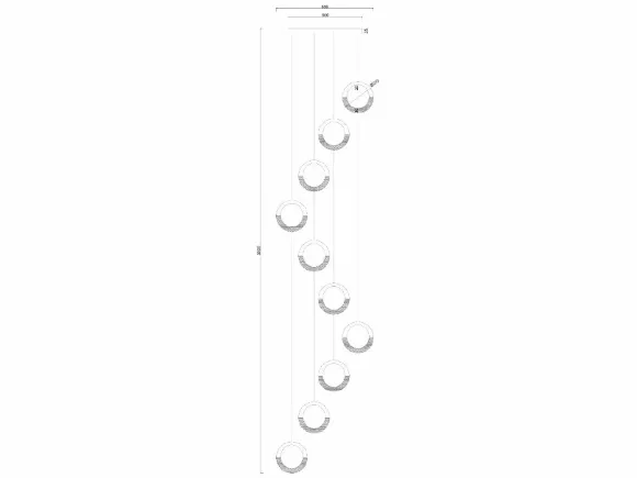 Каскадная люстра Arte Lamp Montana A7777SP-10GO, Золото, Прозрачный, Нейтральный белый