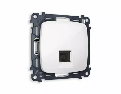 Комплект механизма телефонной розетки RJ-11(4P4C) Ambrella Volt Omega (OP1120, VM190) MO112030