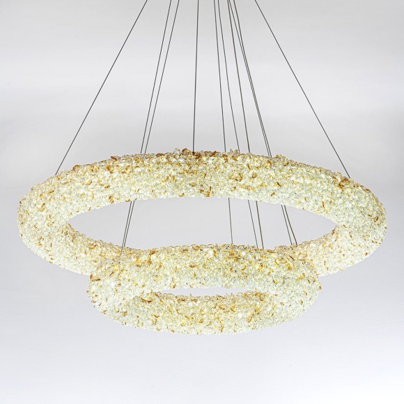 Подвесная светодиодная люстра с пультом управления Modelux MS.6000.800.500 GD