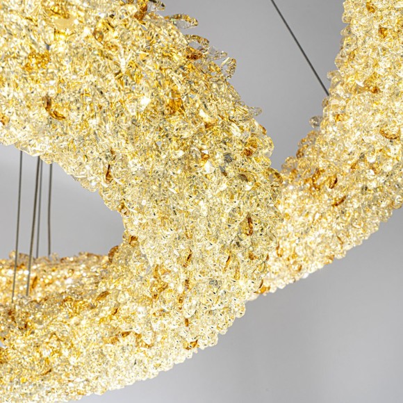 Подвесная светодиодная люстра с пультом управления Modelux MS.6000.800.500 GD