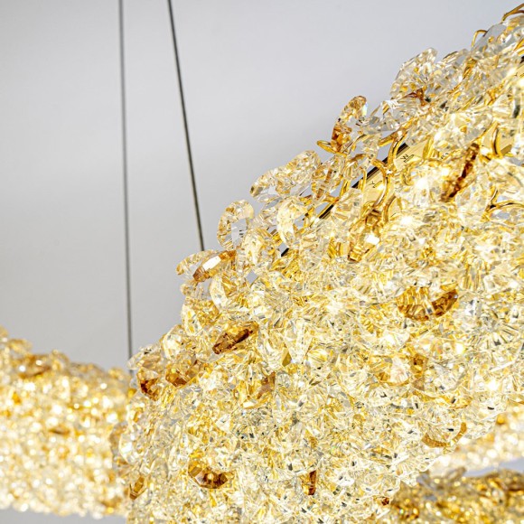 Подвесная светодиодная люстра с пультом управления Modelux MS.6000.800.500 GD