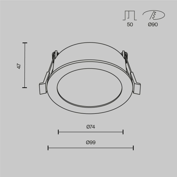 Встраиваемый светильник Maytoni Technical Orb DL130-GX53-W