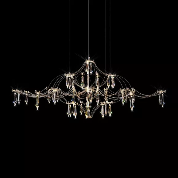 Подвесная люстра Loft IT Mira 10587/1000 Silver Asfour, Серебро, Прозрачный, Теплый белый, крупный план Подвесная люстра Loft IT Mira 10587/1000 Silver Asfour, Серебро, Прозрачный, Теплый белый, крупный план