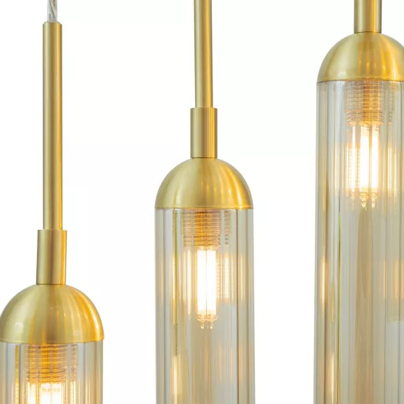 Каскадная люстра Freya Borgy FR5379PL-10G, Золото, Прозрачный, Металл, крупный план