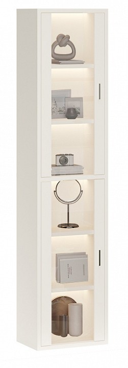 Шкаф-витрина Домино СУ(ш1в2)+2ФС MER_SUsh1v2-2FS-BE-belyj