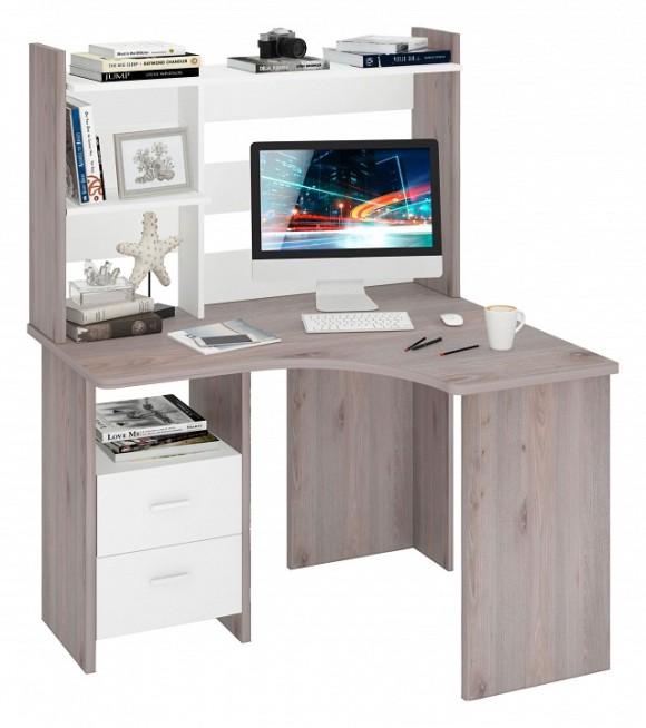 Стол компьютерный Домино Лайт СКЛ-Угл120+НКЛ-120 MER_SKL-Ugl120_NKL-120_NBE_PRAV