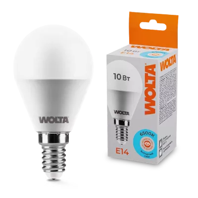 Светодиодная лампа WOLTA 10Вт 6500K E14 груша матовая 25W45GL10E14