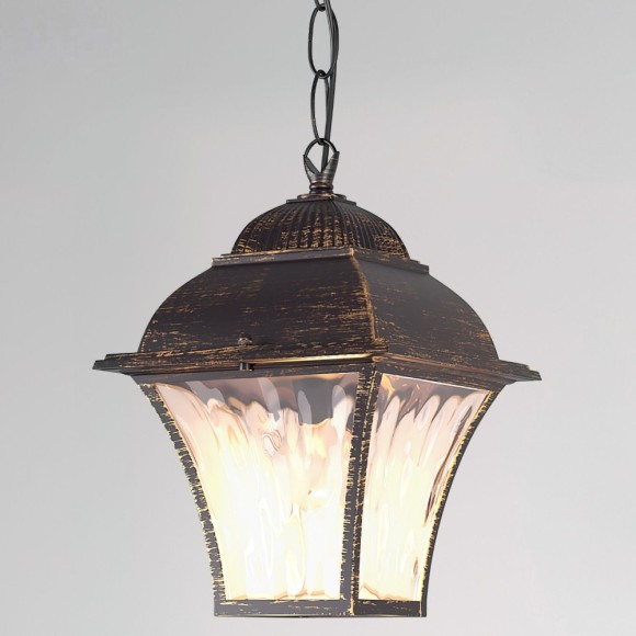 Уличный подвесной cветильник Elektrostandard Apus H черное золото GL 1009H 4690389134166