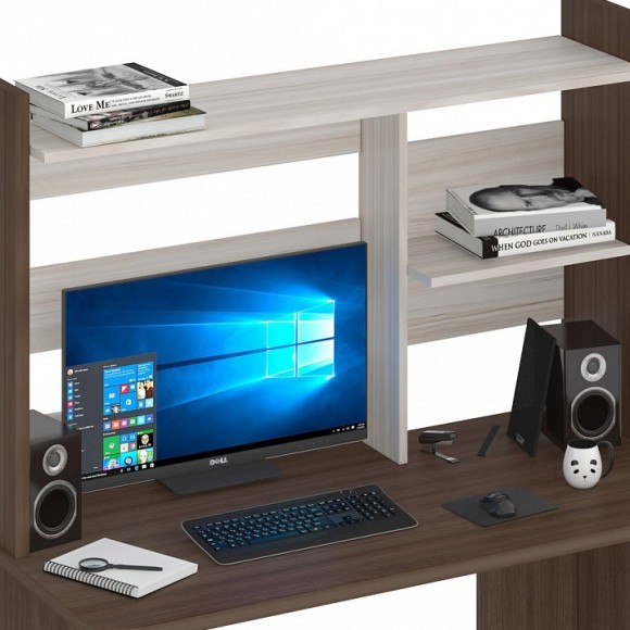 Стол компьютерный Домино Lite СКЛ-Прям120Р+НКЛ-120 MER_SKL-Pryam120Rbez_tumby-NKL-120_SHK