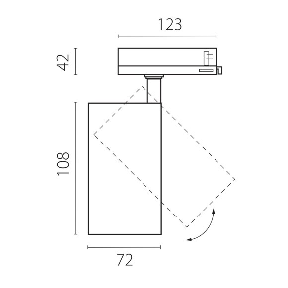 Трековый трехфазный светильник Quattro LED 36G с адаптером Lightstar Alta Base A5246QT36G
