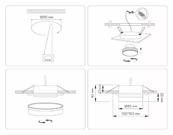 Встраиваемый светильник Ambrella Light Techno spot IP Protect TN6710, Черный, Металл, Современный стиль, крепление Встраиваемый светильник Ambrella Light Techno spot IP Protect TN6710, Черный, Металл, Современный стиль, крепление
